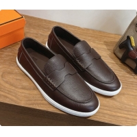 Big Discount Hermes Job loafers in grained Calfskin H080735 Chocolate Brown 2026