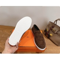 Best Price Hermes Job loafers in Suede H080744 Dark Brown 2026