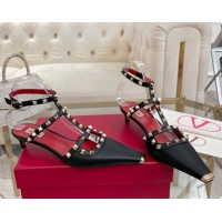 Top Grade Valentino Rockstud Court Shoes In Kid Leather 40MM 6080358 Black 2026