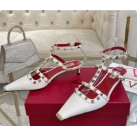 Unique Style Valentino Rockstud Court Shoes In Kid Leather 40MM 6080358 White 2026