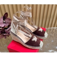 Good Looking Valentino Suede Espadrilles Wedge V081431 Brown 2026