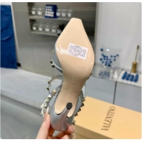 Best Price Valentino Rockstud Kidskin Pumps 100MM V081450 Silver 2026