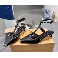 Buy Luxury Valentino Rockstud Court Shoes In Kid Leather 40MM V081463 Black 2026