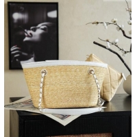 Best Quality Chanel Braided Straw Small Shopping Bag AS5951 White 2026