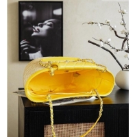 Good Taste Chanel Braided Straw Large Shopping Bag AS5952 Yellow 2026