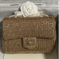 Top Grade Chanel Knit/Beads Evening Bag AS4298 Gold 2026