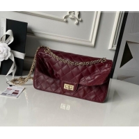 Buy Fashionable Chanel Lambskin Leather 2.55 Flap Handbag A37586 Burgundy 2026