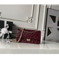 Buy Fashionable Chanel Lambskin Leather 2.55 Flap Handbag A37586 Burgundy 2026