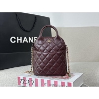 New Fashion Chanel Lambskin Leather Clutch with Chain AP4742 Burgundy 2026