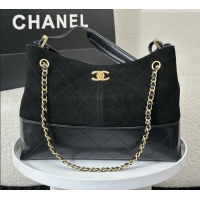 Buy Discount Chanel Suede & Lambskin Small Shopping Bag AS5634 Black/Gold 2026