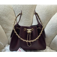 Market Sells Chanel 25 Small Handbag in Hollowed-out Calfskin AS5293 Burgundy 2026