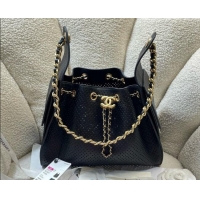 Famous Brand Chanel 25 Small Handbag in Hollowed-out Calfskin AS5293 Black 2026