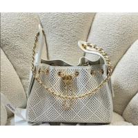 Classic Specials Chanel 25 Small Handbag in Hollowed-out Calfskin AS5293 White 2026