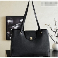 Top Design Chanel Large Tote Bag in Grained Calfskin AS6245 Black 2026