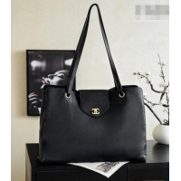Top Design Chanel Large Tote Bag in Grained Calfskin AS6245 Black 2026