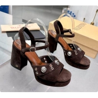 Buy Discount Valentino Nellcôte Platform Sandal In Split Leather 90MM Dark Brown 6081477 2026
