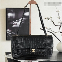 Grade Design Chanel Maxi Flap Bag in Crocodile Pattern Calfskin AS6231 Black/Gold 2026