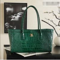 Best Price Chanel Small Shopping Bag in Crocodile Embossed Calfskin AS6243 Green 2026
