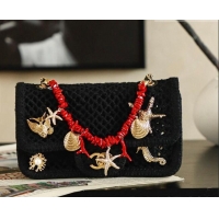 Promotional Chanel CoCo Beach Small Flap Bag with Charms AS6156 Black 2026