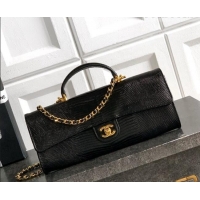 Reasonable Price Chanel Clutch with Chain in Lizard Embossed Calfskin AP5280 Black 2026