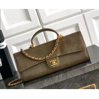 Top Quality Chanel Clutch with Chain in Lizard Embossed Calfskin AP5280 Khaki 2026