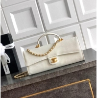 Grade Design Chanel Clutch with Chain in Lizard Embossed Calfskin AP5280 White 2026