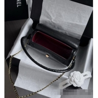 Unique Discount Chanel Crocodile Embossed Calfskin Clutch with Chain AP5294 Black 2026