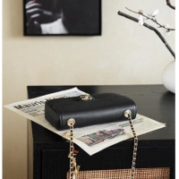 Well Crafted Chanel Grained Calskin Flap Bag with Charm CH720 Black 2026