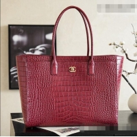 Buy Cheap Chanel Large Shopping Bag in Crocodile Embossed Calfskin AS6239 Burgundy 2026