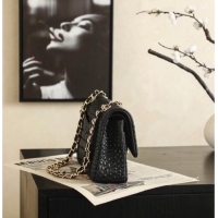Luxury Discount Chanel Medium Flap Bag in Crocodile Pattern Calfskin Leather CH720 Black 2026
