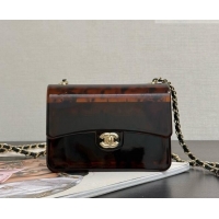 Famous Brand Chanel Resin Mini Flap Bag CH720 Brown 2026
