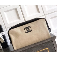 Promotional Chanel Coco Beach Large Zipped Pouch in Beige Canvas AP5267 2026