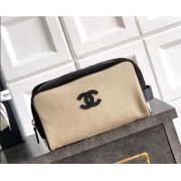 Buy Cheapest Chanel Coco Beach Small Zipped Pouch in Canvas AP5268 Beige 2026