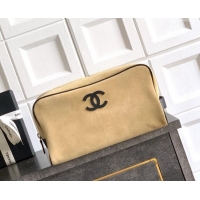 Grade Quality Chanel Coco Beach Large Zipped Pouch in Beige Suede AP5267 2026