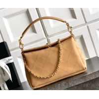 Famous Brand Chanel Calfskin Chain Shoulder Bag AS6255 Apricot 2026