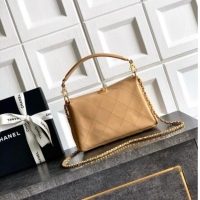 Famous Brand Chanel Calfskin Chain Shoulder Bag AS6255 Apricot 2026