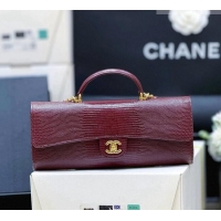 Well Crafted Chanel Clutch with Chain in Lizard Embossed Calfskin Burgundy AP5280 2026 Top Quality