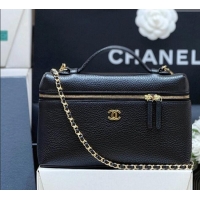 Buy Discount Chanel Large Vanity with Chain in Grained Calfskin AP5347 Black 2026 Top Quality