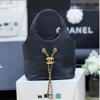 Buy Discount Chanel Calfskin Small Tote Bag AS6132 Black 2026 Top Quality
