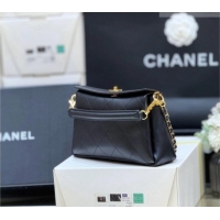 Best Price Chanel Chain Shoulder Bag in Black Calfskin AS6255 2026 Top Quality