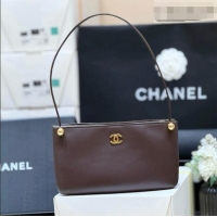 Shop Discount Chanel Calfskin Shoulder Bag AS6238 Dark Brown 2026 Top Quality