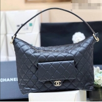 Classic Promotional Chanel Calfskin Maxi Pocket Hobo Bag AS4339 Black 2026 Top Quality