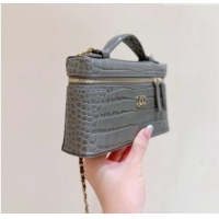 Well Crafted Chanel Vanity with Chain in Crocodile Embossed Calfskin AP5346 Grey 2026 Top Quality