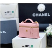 Most Popular Chanel Vanity with Chain in Grained Calfskin AP5346 Pink 2026 Top Quality