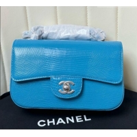 Most Popular Chanel Classic Mini Flap Bag in Lizard Leather CHL0721 Blue 2026