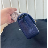 Top Design Chanel Classic Mini Flap Bag in Lizard Leather CHL0721 Deep Blue 2026