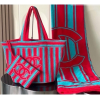 Best Price Chanel Beach Bag and Towel CH081303 Red/Blue 2026