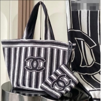 Modern Classic Chanel Beach Bag and Towel 8853 Grey/White 2026