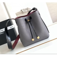 Market Sells Chanel Quilted Calfskin Mini Bucket Bag AS6537 Grey 2026