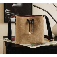 Buy Luxury Chanel Quilted Suede Mini Bucket Bag AS6537 Brown 2026